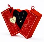 Jewelry Storage Box Luxury Double Heart-Shaped Flower Box Necklace Ring Earrings