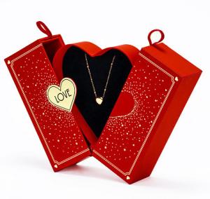Wholesale Jewelry Storage Box Luxury Double Heart-Shaped Flower Box Necklace Ring Earrings Box from china suppliers