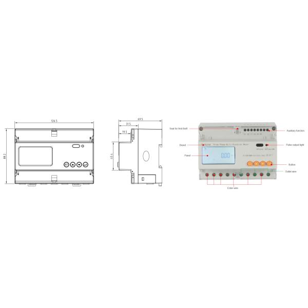 Acrel ADL3000-E Three Phase Energy Meter Measurement Power Consumption Din Rail Rs485 Modbus Power Meter