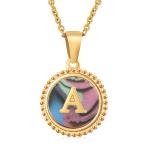 Unique Jewelry 16MM 18K Gold Plated Stainless Steel 3D Shell Letter Necklace
