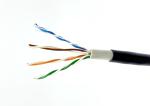 Outdoor Bulk CAT5E Cable PE+PVC Double Jakcket 4 Pair 0.5mm Copper 100Ω