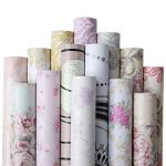 Floral 3D Brick PVC Self Adhesive Wallpaper Roll Heat Insulation