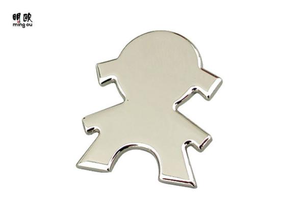 Shiny Silver Custom Metal Fridge Magnets Girl Style , Pretty Refrigerator Door