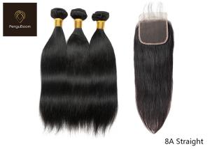 Wholesale 10inch 8A Straight Hair Bundles With Closure from china suppliers
