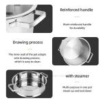 Multifunction Kitchen No 304 Stainless Steel Cooking Pot Set Soup Pot Steamer