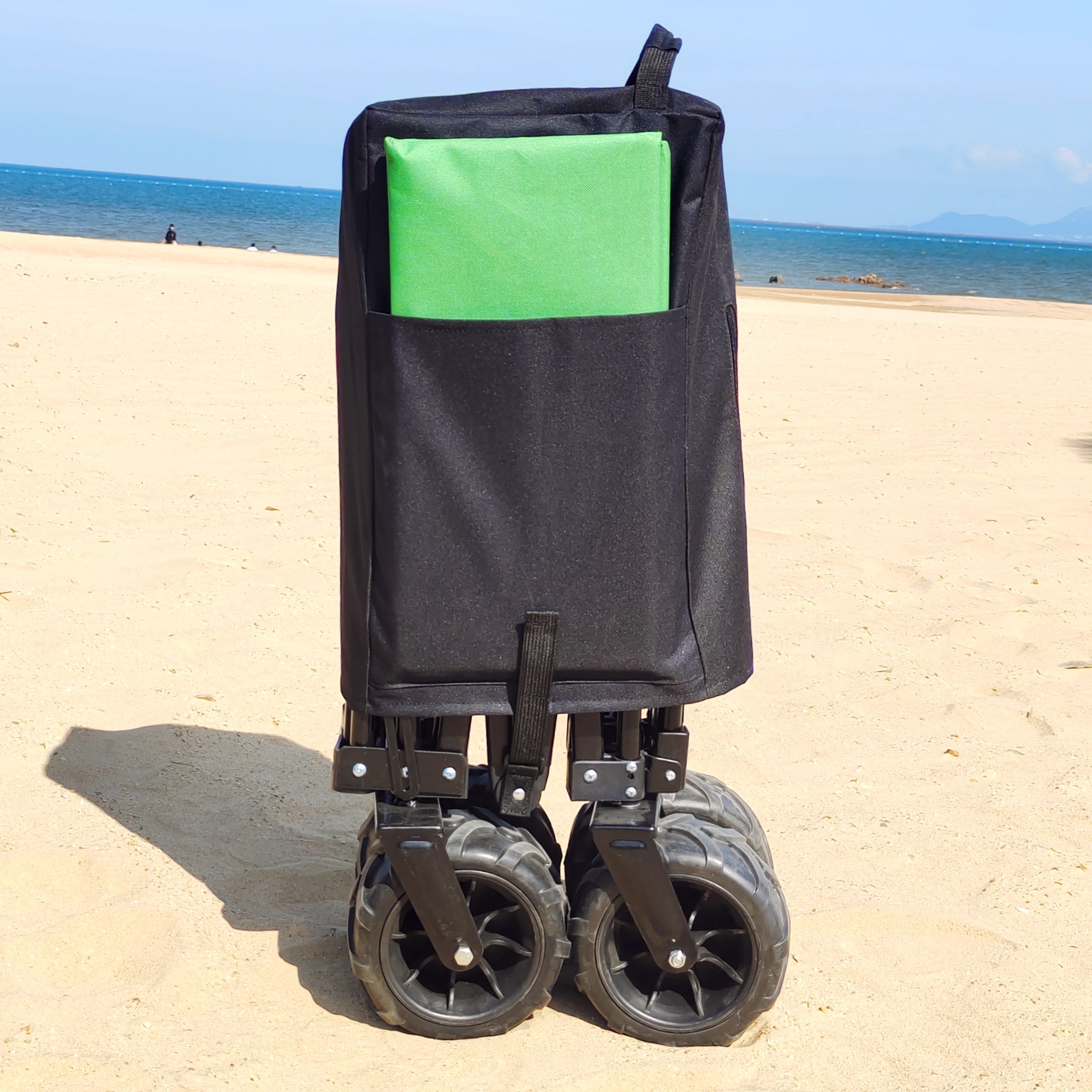 Wide Wheel Folding Wagon Accept Customized Four Way Folding Beach Cart