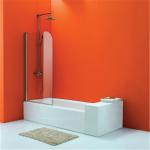 Folding Tempered Glass Shower Screen , OEM Tub Shower Door