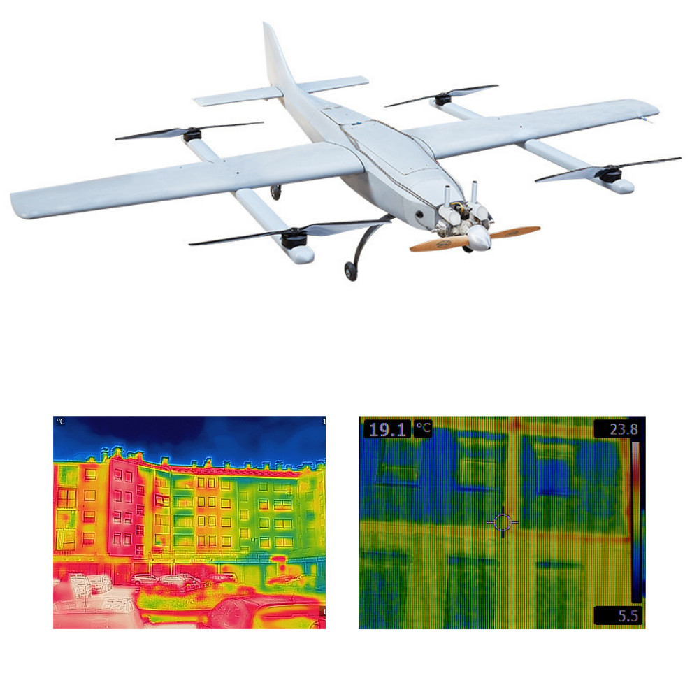 24H 5500m Altitude Oil Power Fixed Wing Hybrid VTOL Drone Autonomous Drone Plane Hybrid HX4HFW325