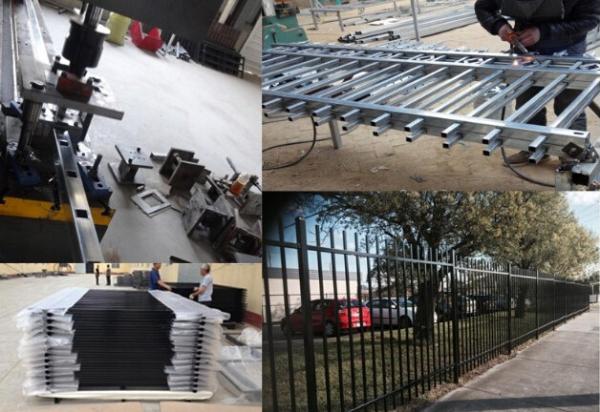 Steel Hercules Security Fencing Slanted Tubular Palisade Fences Ornamental