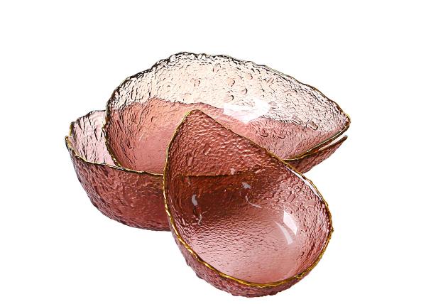 Vintage Gold Rim Drop-Shaped Dessert Salad Bowl, Lead Free Glass Bowls by