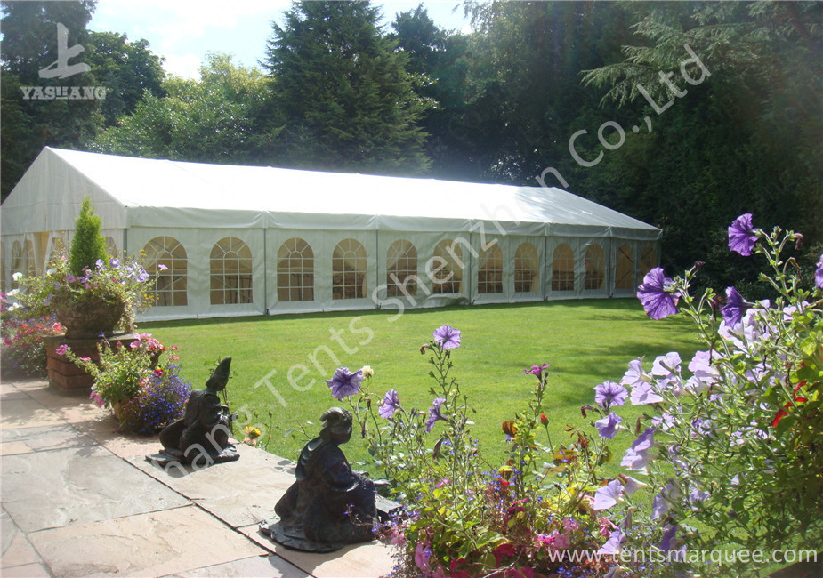 White Fabric Cover Aluminum Profile Luxury Wedding Tents With Milk White Roof Lining