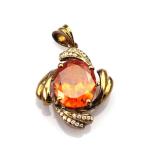 925 Silver Jewelry 7mmx9mm Oval Purple Cubic Zirconia Pendant Necklace (PSJ0207)