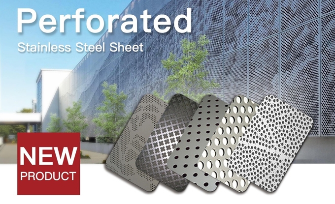 JIS Steel Plate 304 316 Perforated Stainless Steel Sheet External Metal Building Material