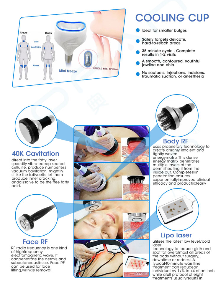 Cryo facial machine cryo 360 cellulite removal machine with cavitation rf function