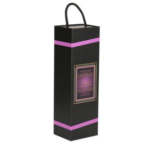 Wholesale Wholesale Custom Luxury Black Paper Magnetic Folding Cardboard Wine Gift Box Single Bottle Packaging from china suppliers