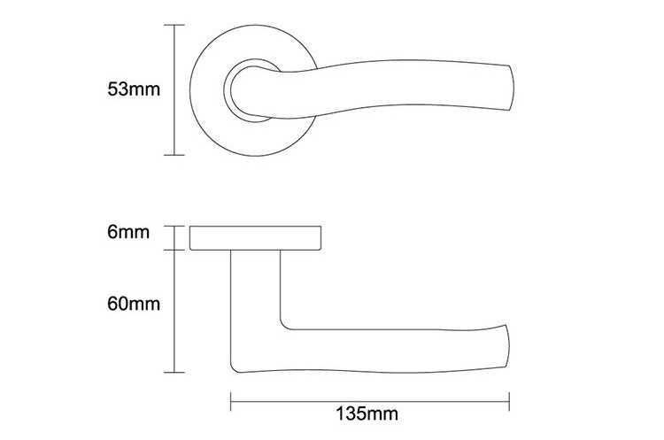 size of modern exterior door handle sets SR02SL225