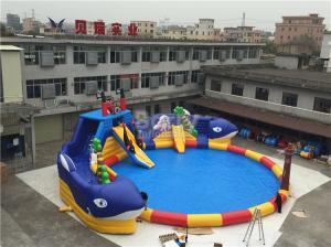Wholesale Summer Sharp Inflatable Water Park , Crocodile Island Inflatable Water Slide from china suppliers