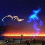 Water Laser Show With Projector Water Movie Screen Stainless
