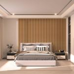 Wood Slatted Wall Acoustic Felt Panels For Interior Wall And Ceiling Decoration