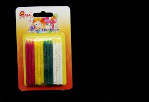Wholesale Christmas Party 12pcs Silver Glitter Birthday Candles No dripping from china suppliers