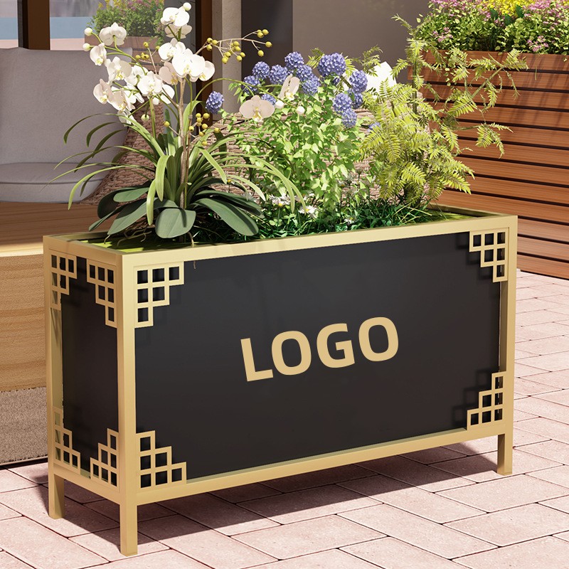 Outdoor luxury iron street combination flower planter box