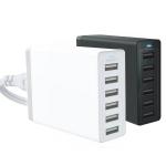 50W 6 Port USB Desktop Charger 5V 10A Intelligent IC