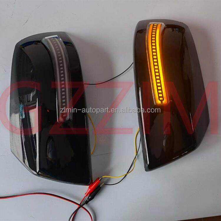 Black Rearview Mirror Cover For Toyota Tundra 2007-2021 LED Light Side Mirror