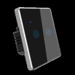 Metal Bezel Tuya Smart Switch 600W 2 Gang Touch Dimmer App Voice Control