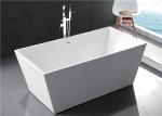 Fiberglass Freestanding Rectangular Tub , Modern Stand Alone Tub In Small