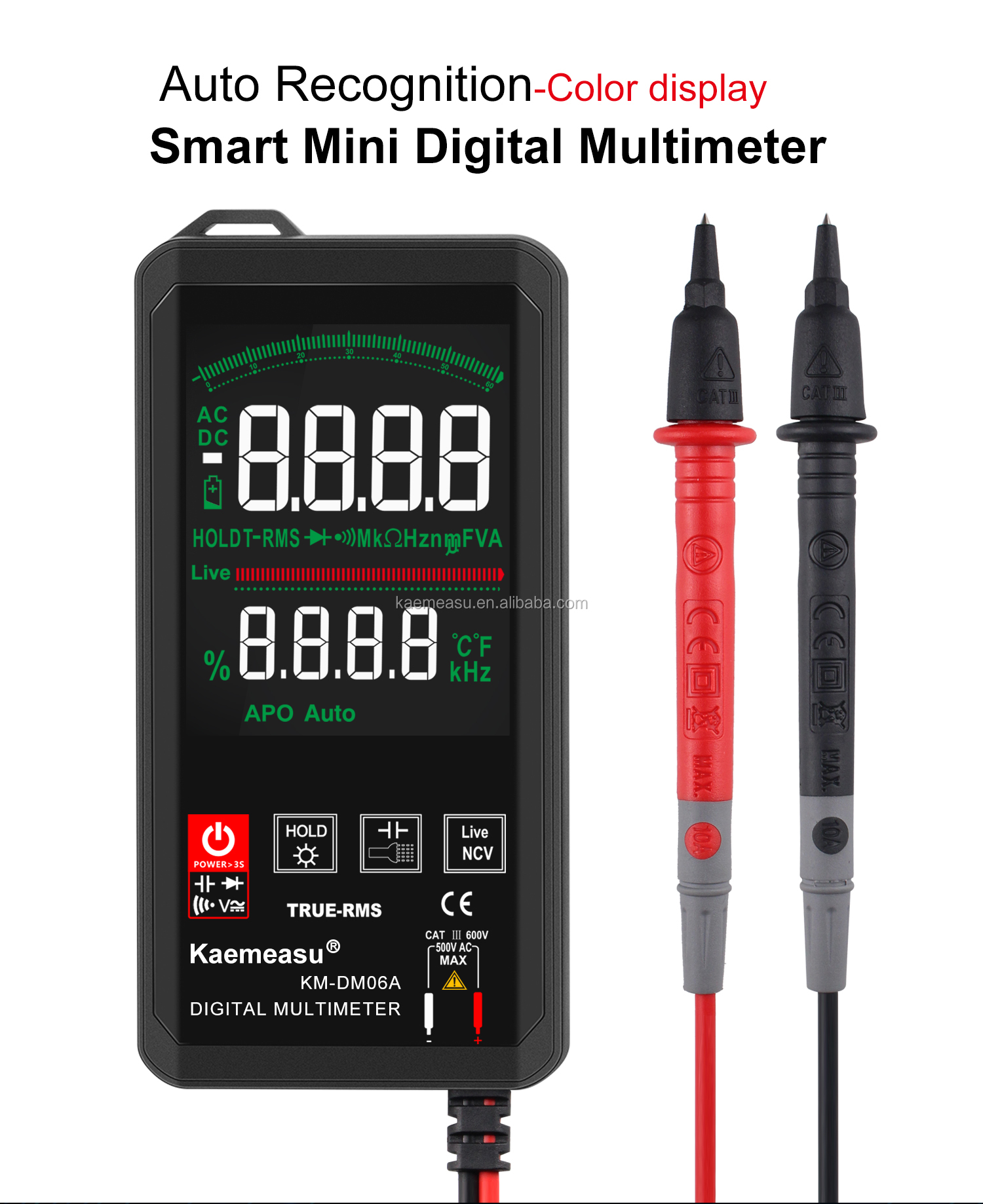 Kaemeasu Pocket Electronic Repair Tools Mini Touch Digital Multimeter 6000 count Color Big screen Mini Touch Digital Multimeter
