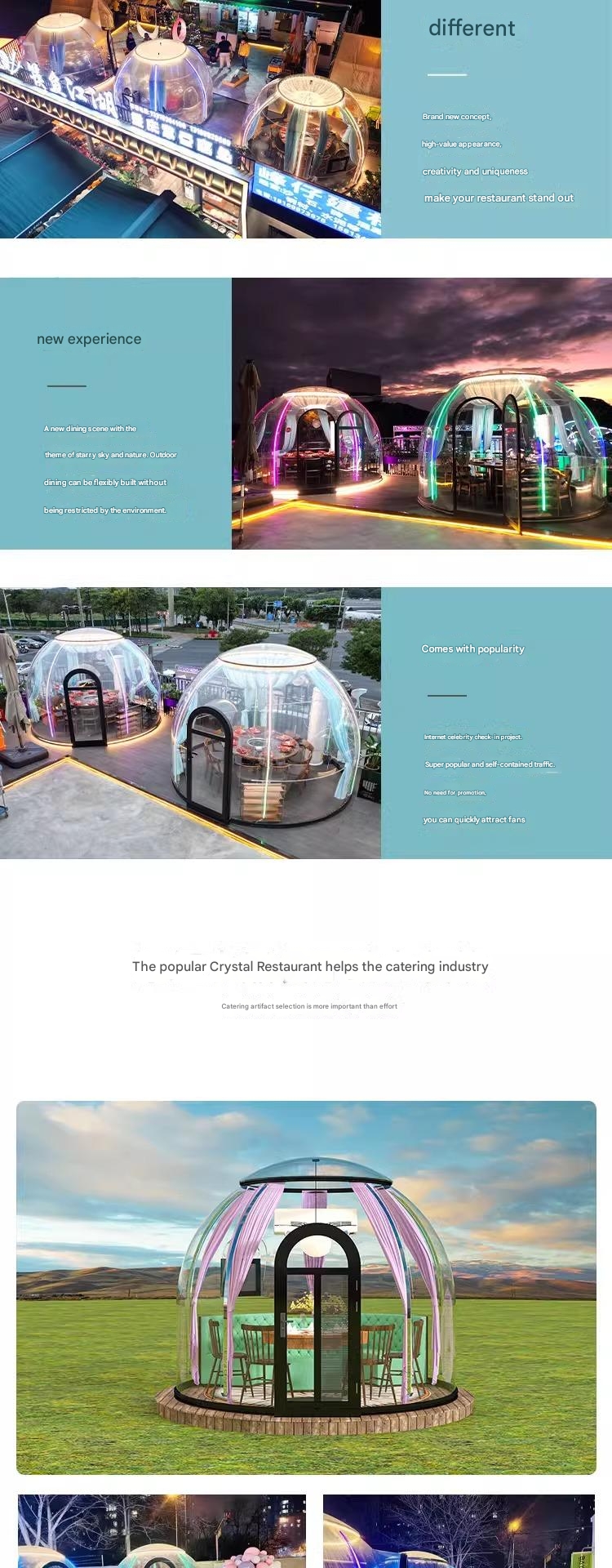 Scenic Private Dining Bubble Tent Waterproof Hotel Bubble Tents