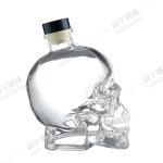 Sealing Type Cork 400ml/750ml Skull Glass Wine Bottle for Home Decoration