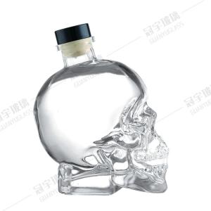 Wholesale 180ml 200ml 300ml 400ml 750ml Glass Bottle With Cork Cap Skull Design For Wine Lovers from china suppliers
