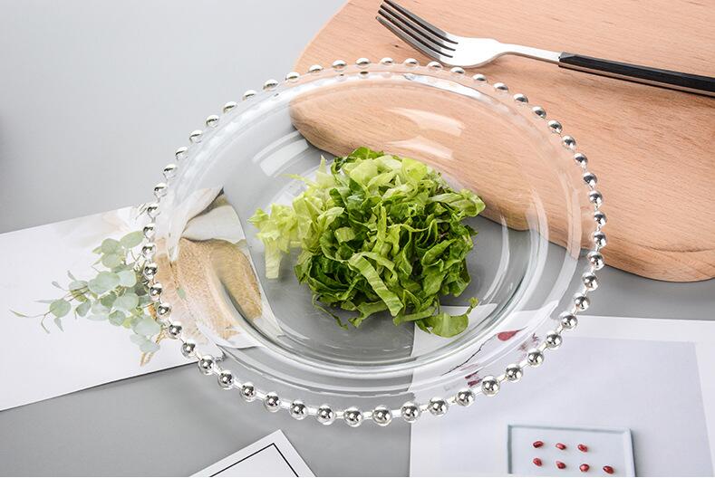 Gold Decorated Glass Charger Plates