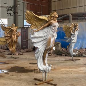 China BLVE Bronze Angel Statues Life Size Brass Fairy Garden Decoration Sculpture Large Outdoor Modern Metal on sale