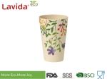 Watercolored Flower Style Bamboo Fiber Cup Disposable Shatter - Proof Tall Big