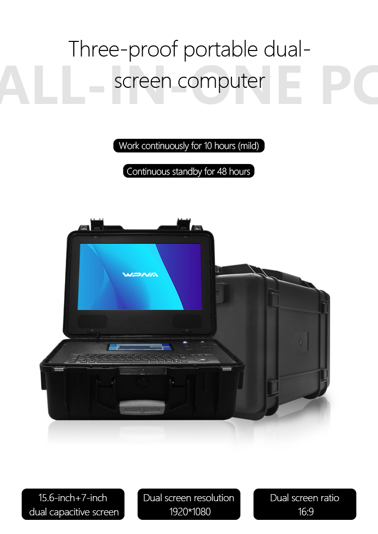 15.6 Inch LED With 1366*768 Resolution Industrial Upward Portable Computer Aluminum Magnesium Alloy Chassis Rugged Notebook