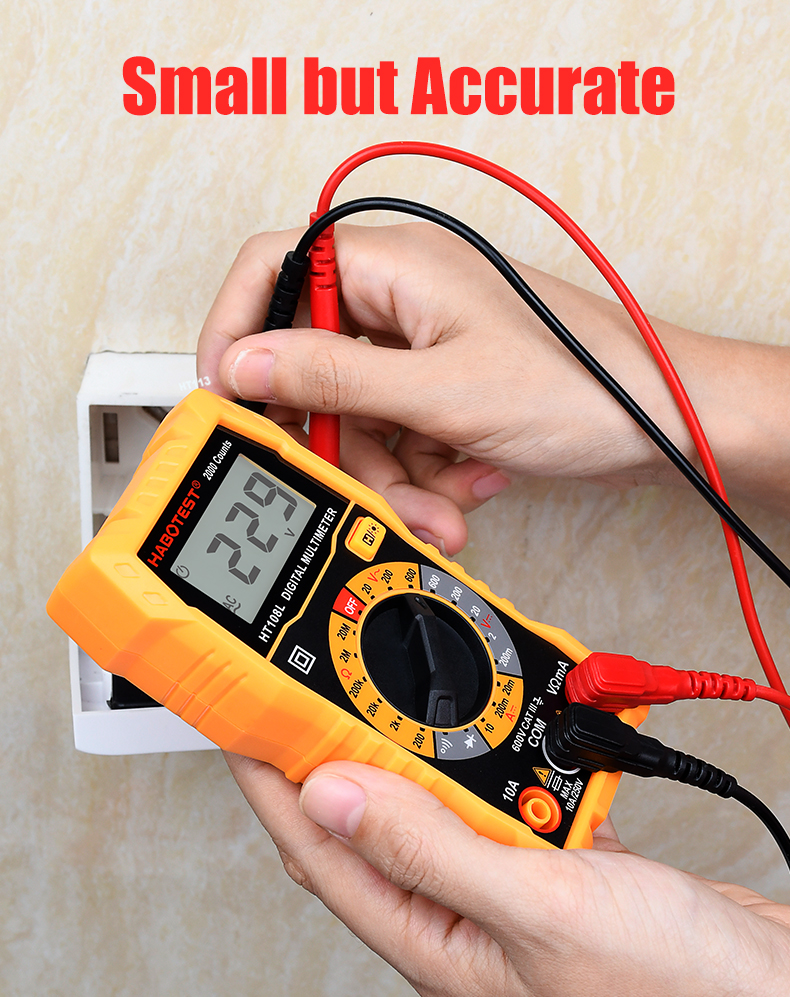 200mA Handheld Digital Multimeter , 600V Manual Ranging Digital Multimeter
