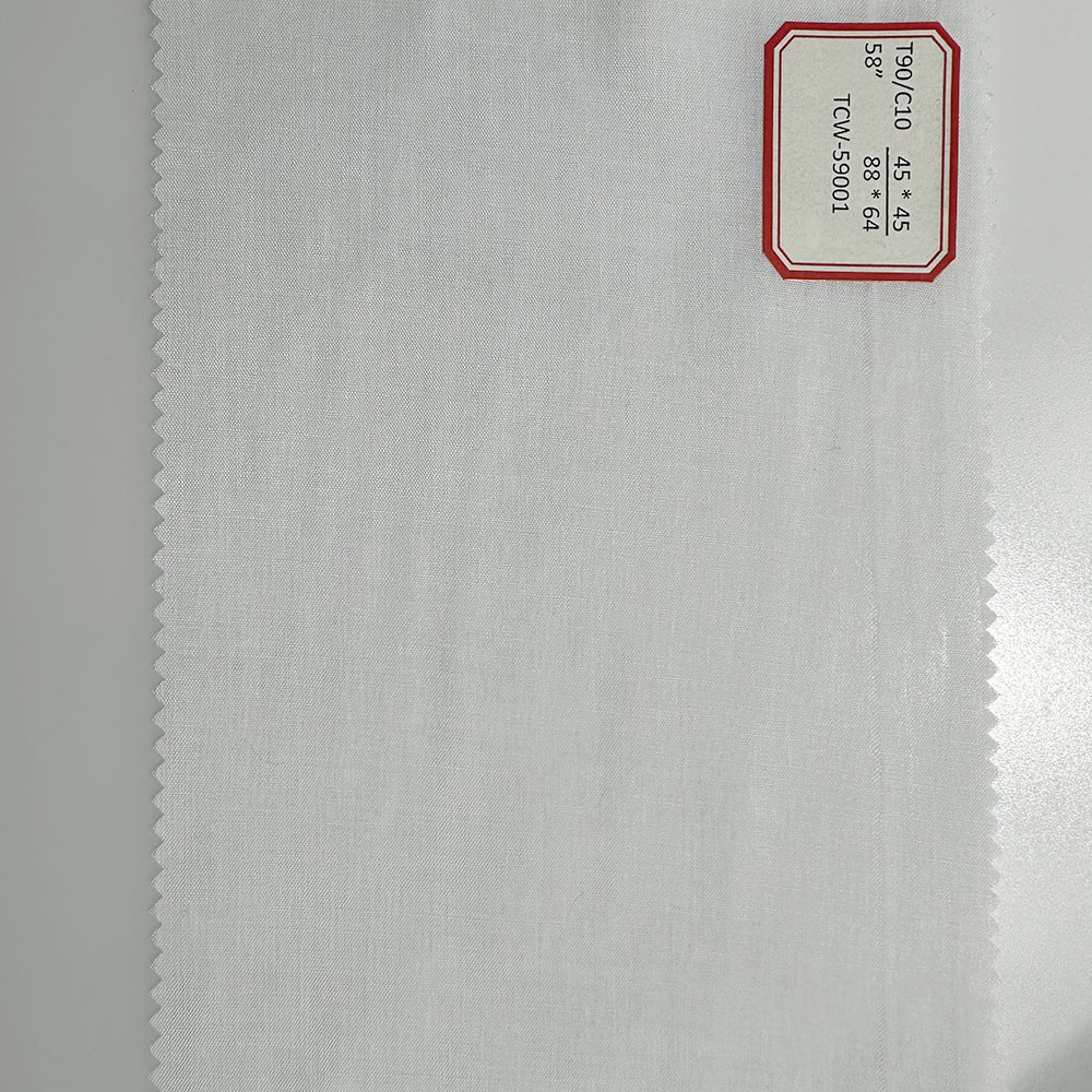 TC 90 Polyester 10 Cotton Fabric 45*45 88*64 Plain Poplin Fabric