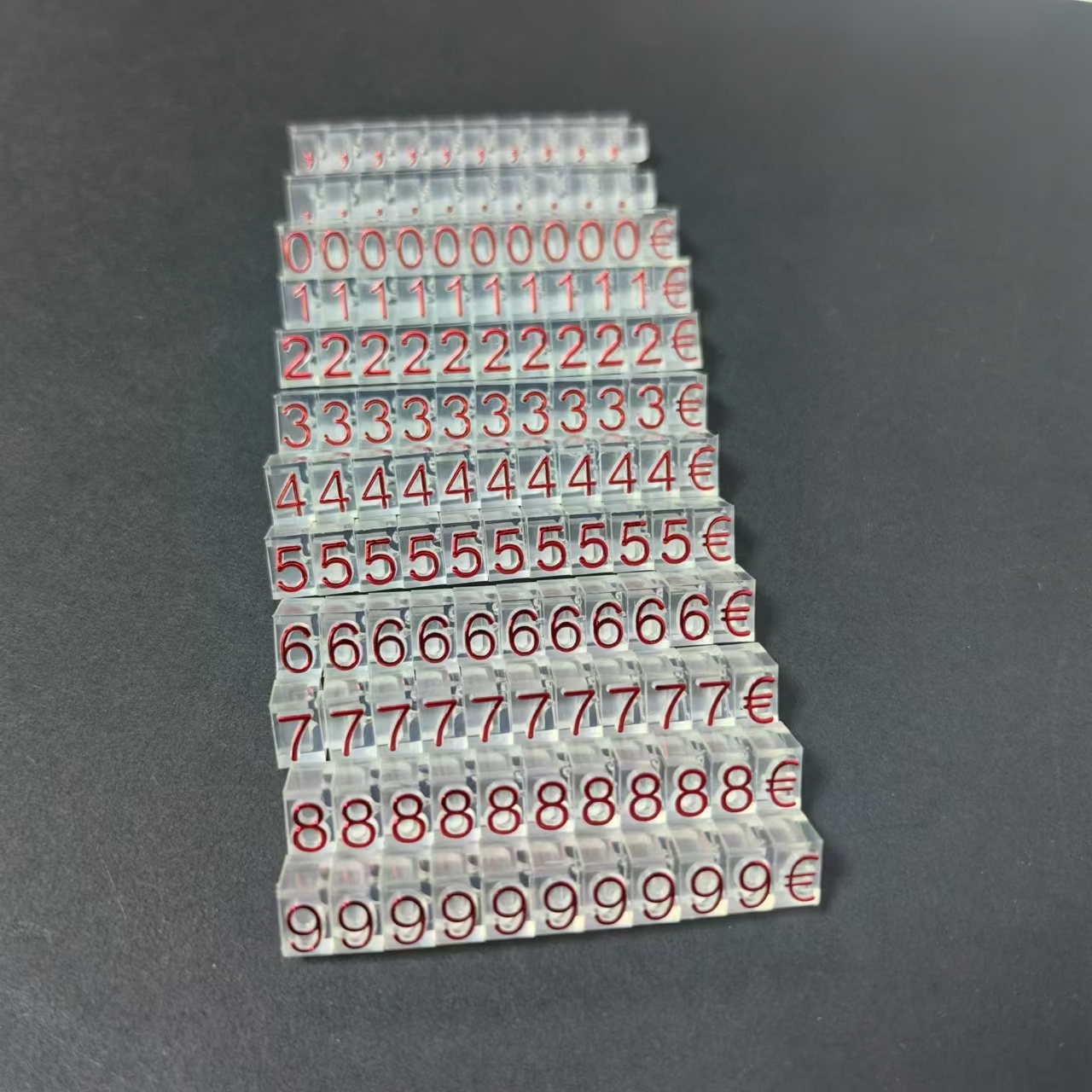 Adjustable Acrylic Retail Plastic Price Tag Holders Combined Number Letter Stand