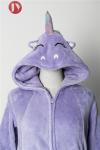 Fashionable high quality fabric girls unicorn hooded onesie pajamas jumpsuit
