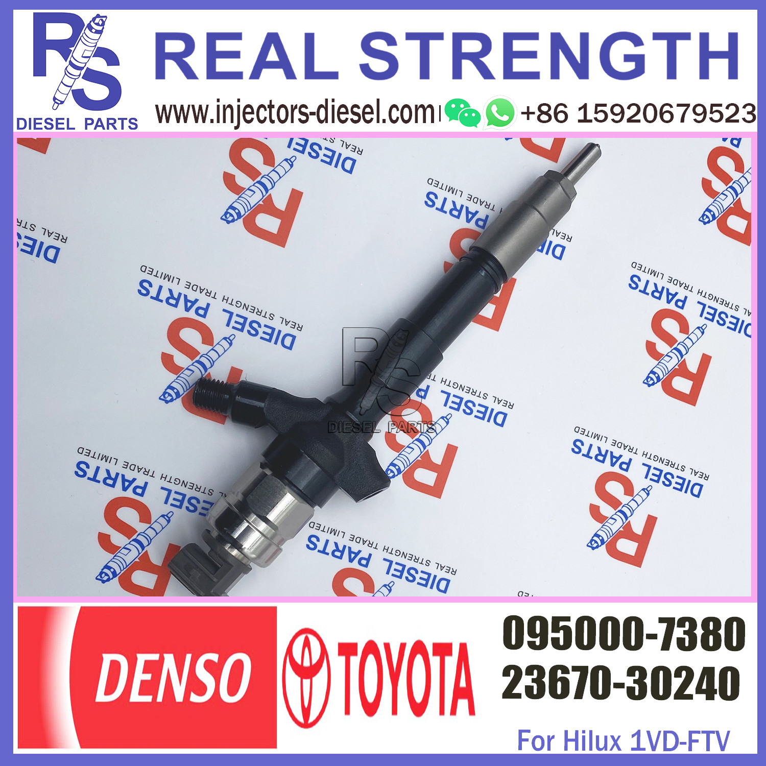 Common rail Injector 23670-30240 095000-7380 For Toyo-ta 2KD-FTV 23670-30240 095000-7380