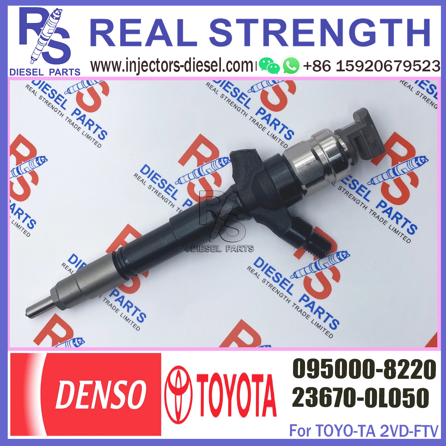 Common Rail Injector 23670-09070 Genuine Fuel Injector 23670-0L020 095000-8220 For Toyota Hilux 1KD-FTV OEM Auto Parts