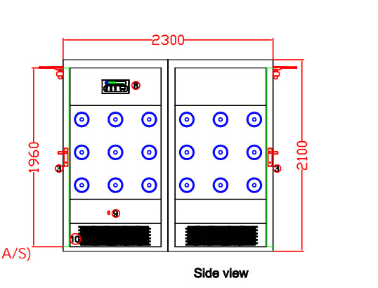 Large Single Leaf Swing Doors Stainless Steel Air Shower Room With Three Blowing