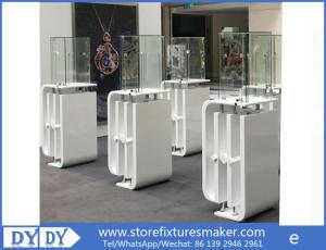 Wholesale Oem manufacturing good price wooden glass white color perspex display stands with locks from china suppliers