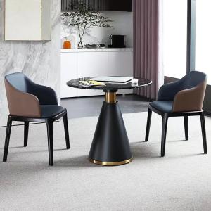 Wholesale Modern Round Negotiation Table Marble Top Stainless Steel Gold/Silver from china suppliers