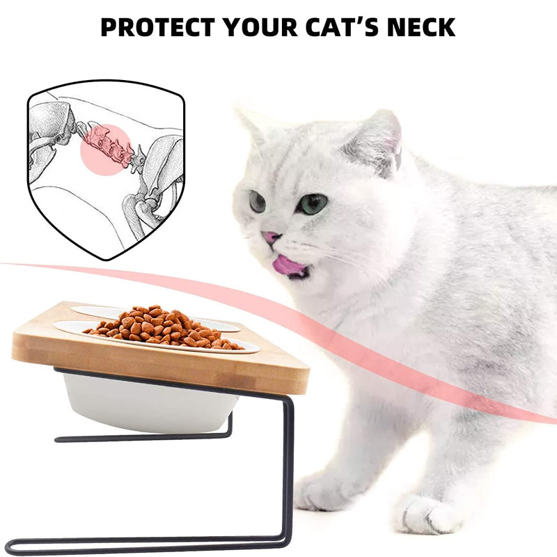 Raised Elevated Ceramic Pet Bowl For Cat Dog Food Water Feeding OEM