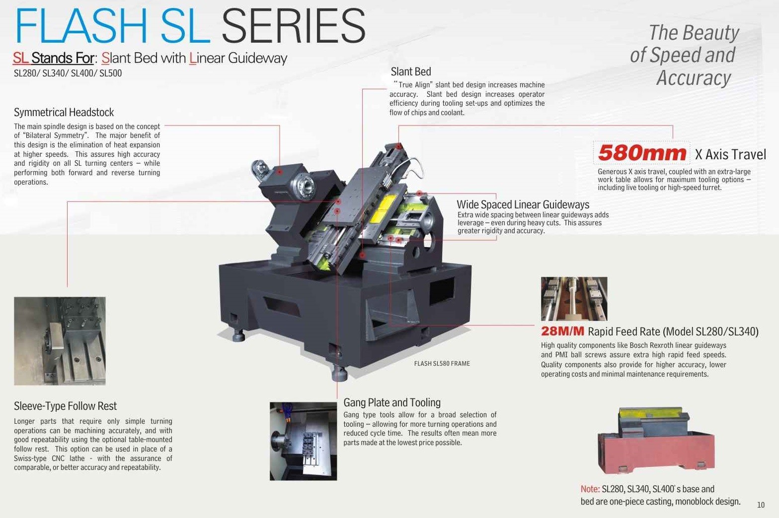 SL400 Gang Type Horizontal Turning Machine High Accuracy Hydraulic Collets