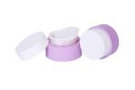 Frosted Light Purple Cylindrical Odm Lotion Jars 15g 30g 50g Travel Set