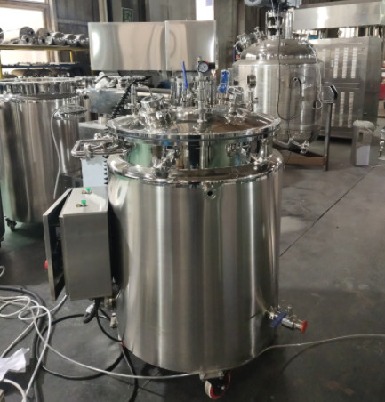 Movable Bottom Discharge Softgel Medicine Mixing Tank PLC Control